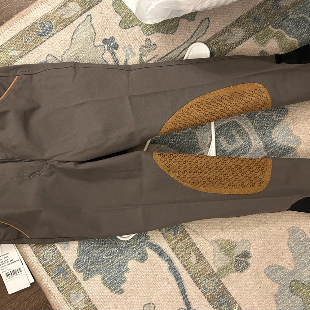 Girls Dover saddlery Riding Breeches with Contrast Knee Patches - Brown